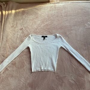 FOREVER21 small cropped white sweater